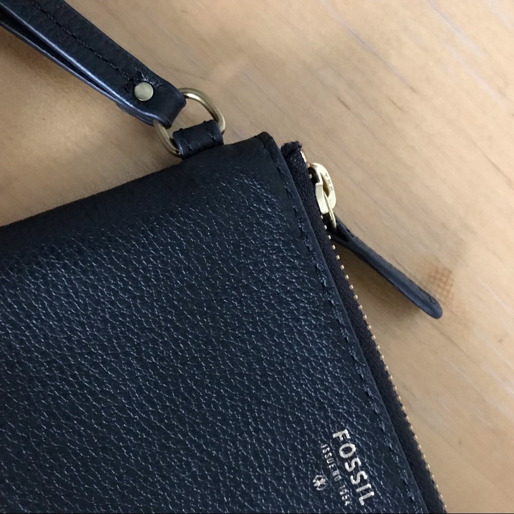Black Fossil Wristlet